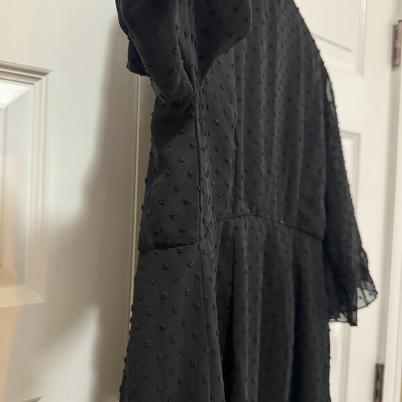 Boohoo Sheer Black Ruffle Midi Dress – Size US 12 - Picture 4 of 5